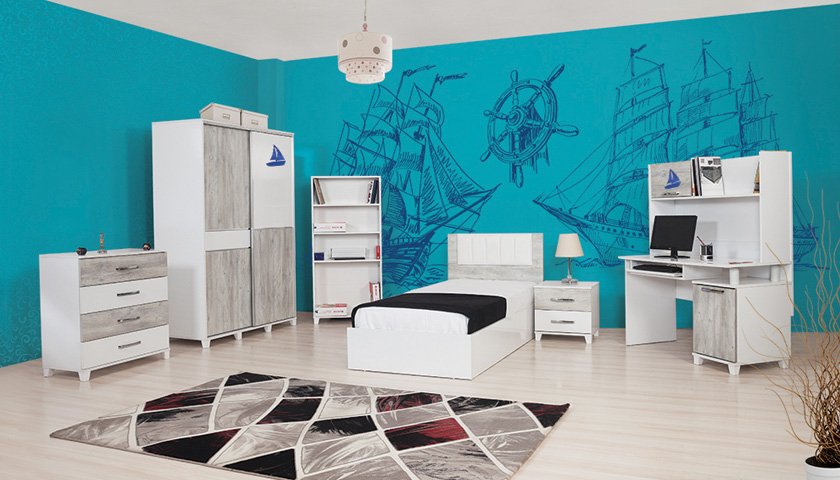 Yonca Yatak Odası Krem Ceviz