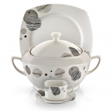 85 Parça Kare Bone Yemek Takımı