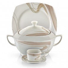 85 Parça Kare Bone Yemek Takımı