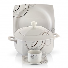 85 Parça Kare Bone Yemek Takımı