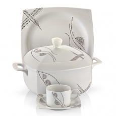 85 Parça Kare Bone Yemek Takımı