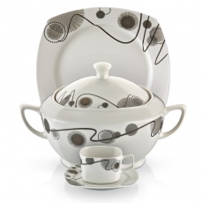 85 Parça Kare Bone Yemek Takımı