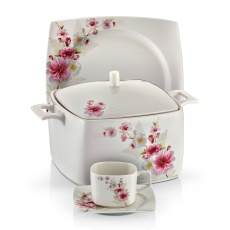 85 Parça Kare Bone Yemek Takımı