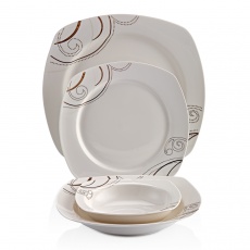 24 Parça Kare Bone Yemek Takımı
