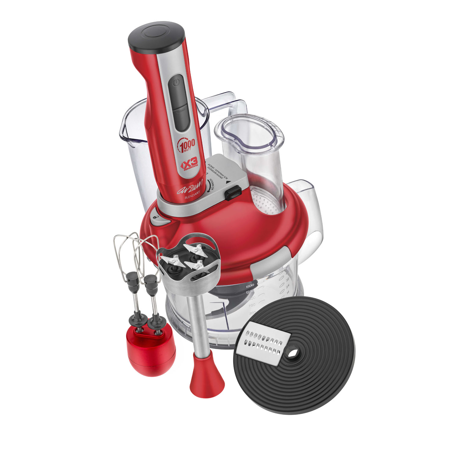 AR1003 Arzum Blendart Multi Blender Seti KIRMIZI